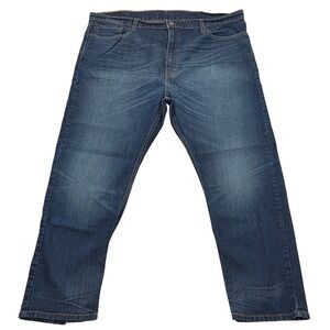 Levi's 505‎ Regular Fit Straight Leg Stretch Denim Blend Jeans Blue Mens 42x30